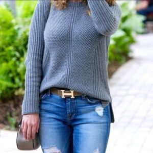 MADEWELL Hexcomb Texture Sweater Teal {GG16}